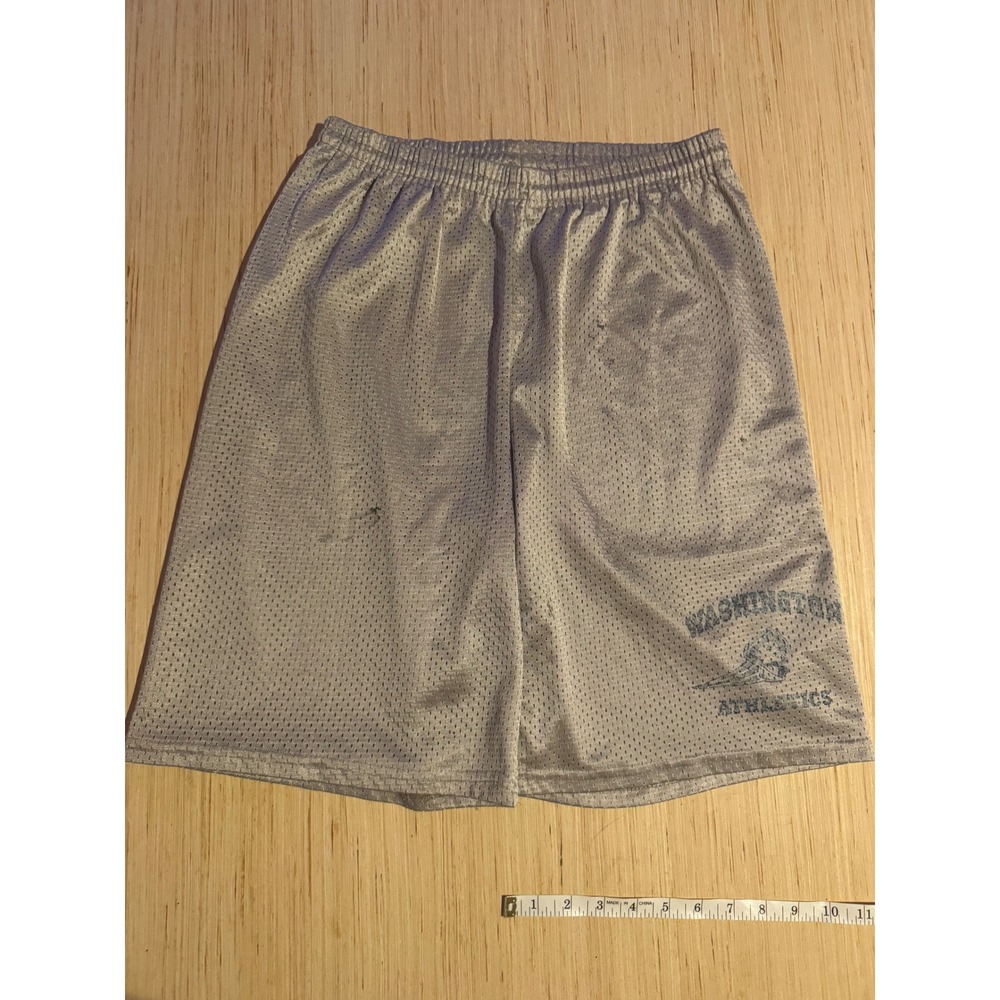 Vintage JK Star Washington Athletics Mesh Shorts Mens Medium Gray Made in USA 27